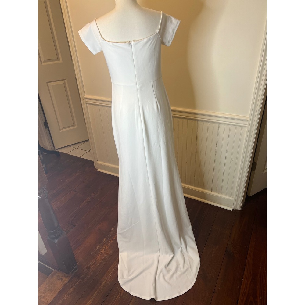 Lulus loveliest Aura White Off‎ the Shoulder Dress Gown Wedding Size medium - Picture 5 of 7